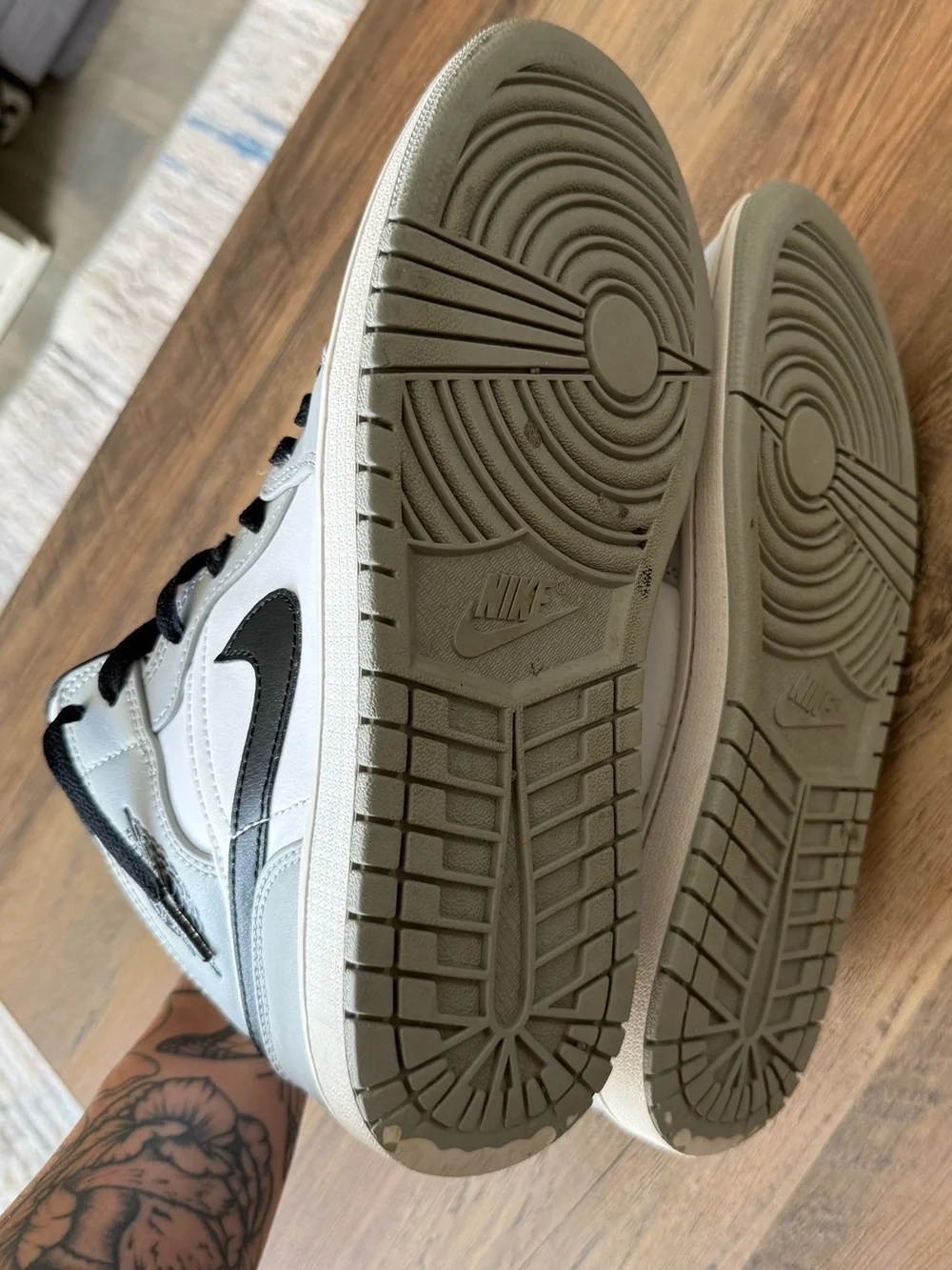 Jordan Men’s Mid-Top Sneakers - White, Light Gray & Black